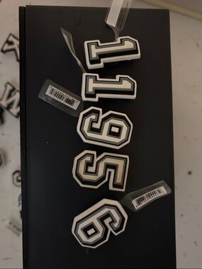 CROCS Black and White Number Jibbitz Charms Set